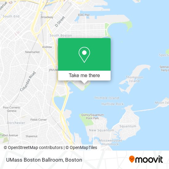 Mapa de UMass Boston Ballroom