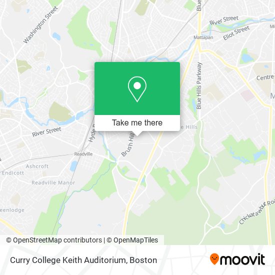 Curry College Keith Auditorium map