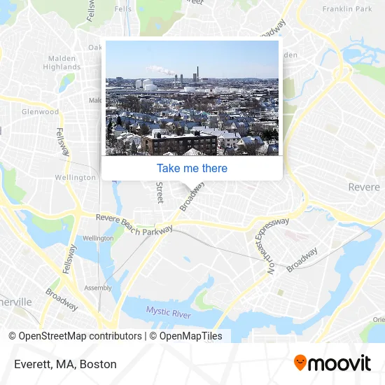 Everett, MA map