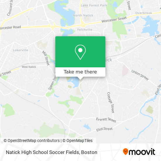 Natick High School Soccer Fields map