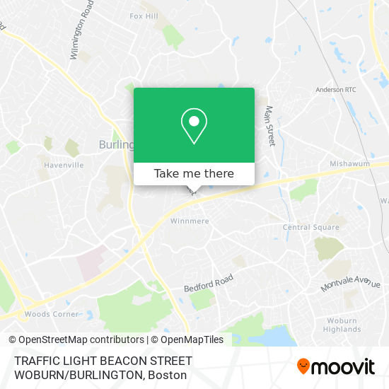 TRAFFIC LIGHT BEACON STREET WOBURN / BURLINGTON map