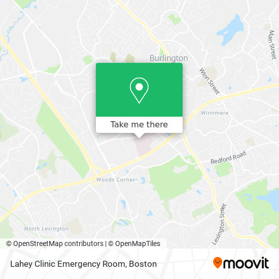 Mapa de Lahey Clinic Emergency Room