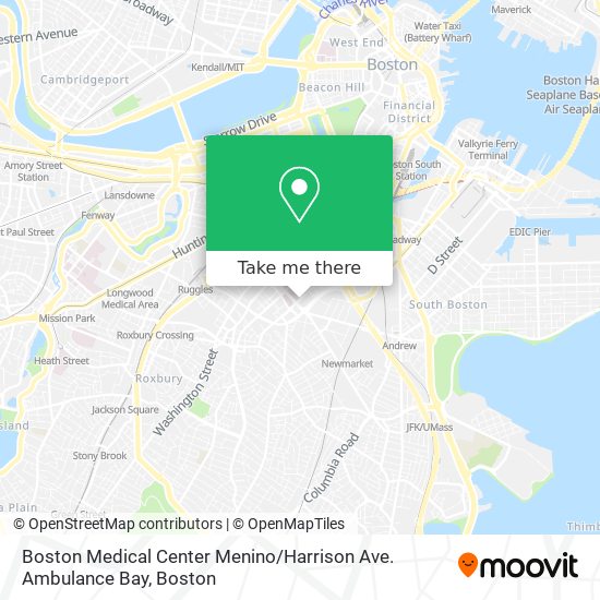 Mapa de Boston Medical Center Menino / Harrison Ave. Ambulance Bay