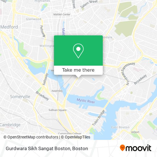 Mapa de Gurdwara Sikh Sangat Boston