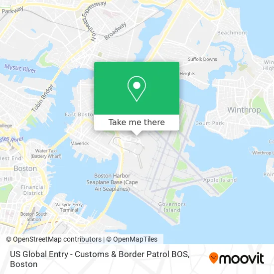 US Global Entry - Customs & Border Patrol BOS map