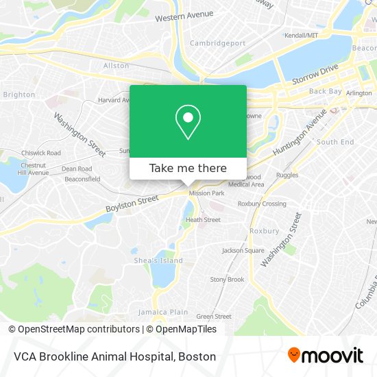 Mapa de VCA Brookline Animal Hospital