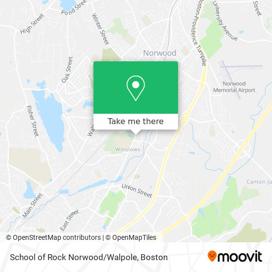 School of Rock Norwood/Walpole map