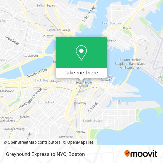 Greyhound Express to NYC map
