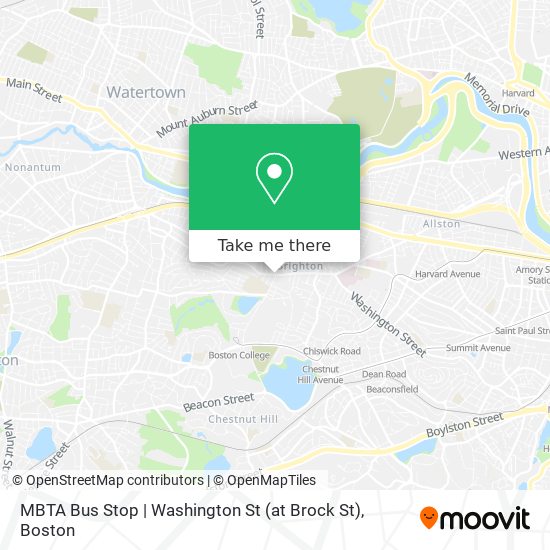 Mapa de MBTA Bus Stop | Washington St (at Brock St)