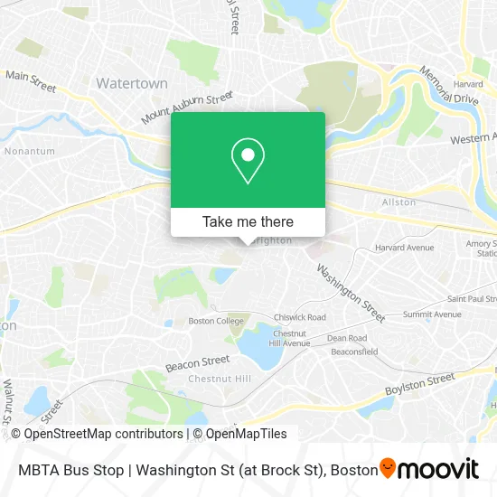 MBTA Bus Stop | Washington St (at Brock St) map