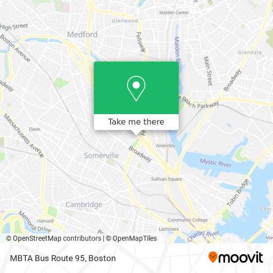 Mapa de MBTA Bus Route 95