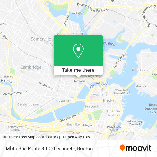 Mapa de Mbta Bus Route 80 @ Lechmete