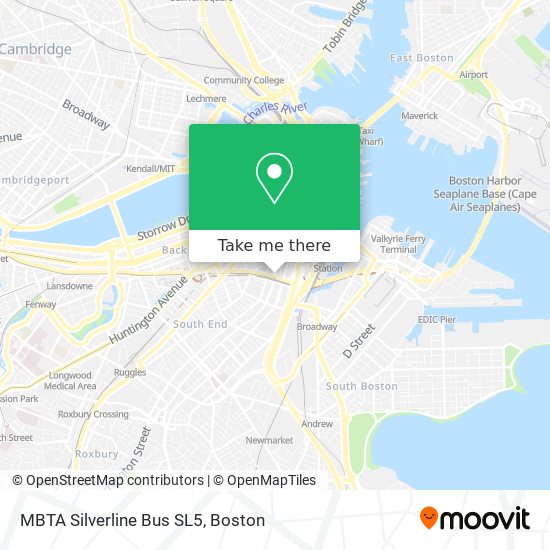 Mapa de MBTA Silverline Bus SL5