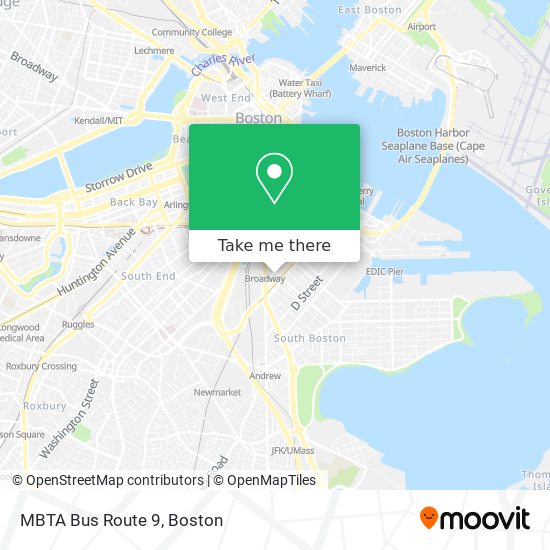 Mapa de MBTA Bus Route 9