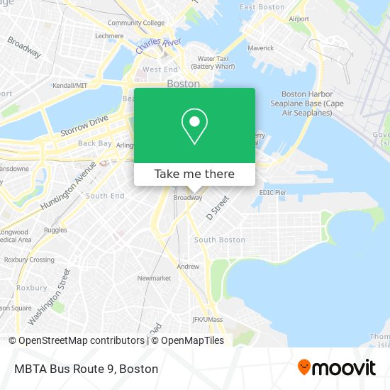 MBTA Bus Route 9 map