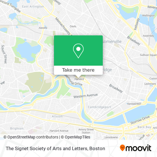 The Signet Society of Arts and Letters map