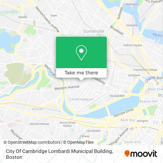 Mapa de City Of Cambridge Lombardi Municipal Building