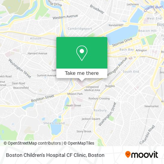 Boston Children's Hospital CF Clinic map