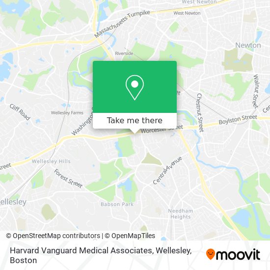 Mapa de Harvard Vanguard Medical Associates, Wellesley