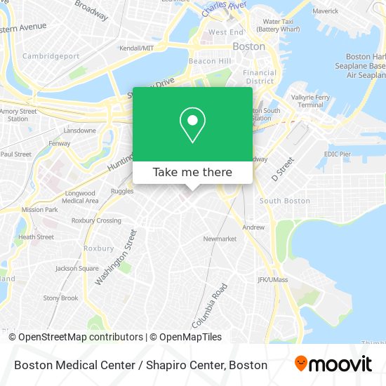 Mapa de Boston Medical Center / Shapiro Center