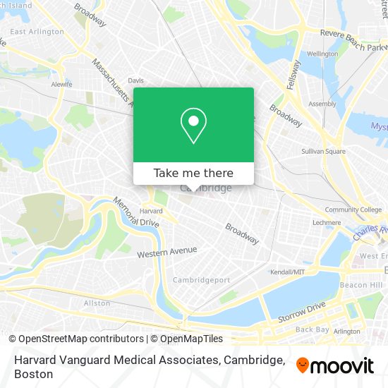 Mapa de Harvard Vanguard Medical Associates, Cambridge