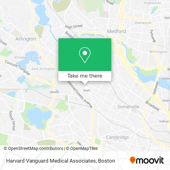 Mapa de Harvard Vanguard Medical Associates