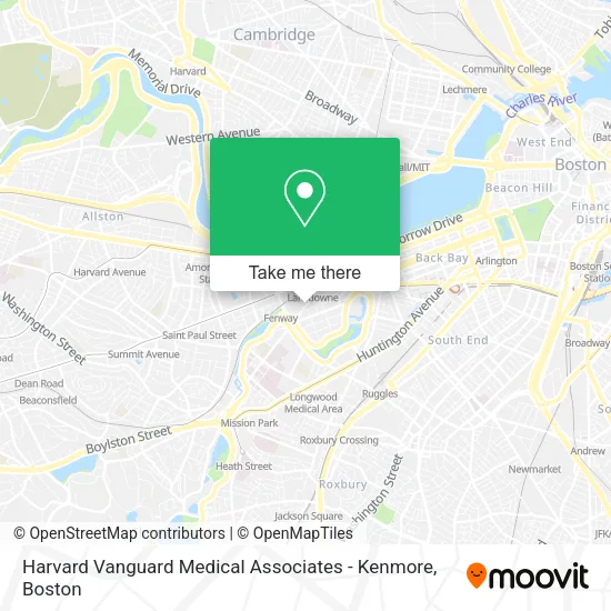 Mapa de Harvard Vanguard Medical Associates - Kenmore