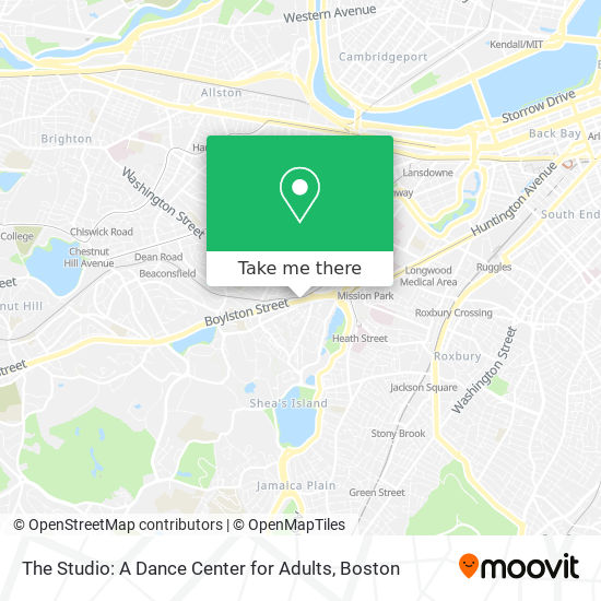 The Studio: A Dance Center for Adults map