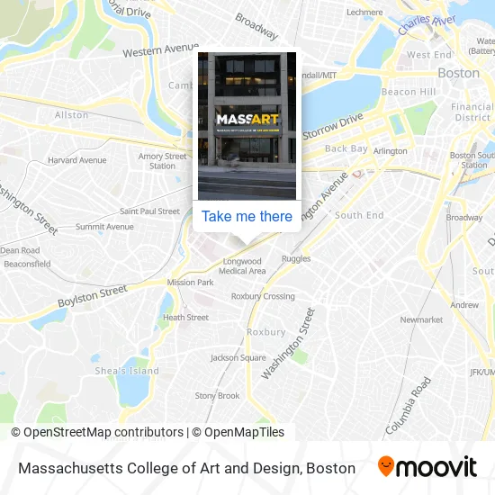 Mapa de Massachusetts College of Art and Design