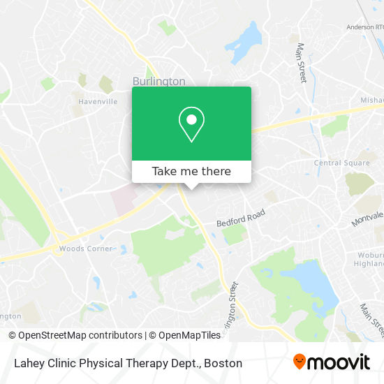 Lahey Clinic Physical Therapy Dept. map