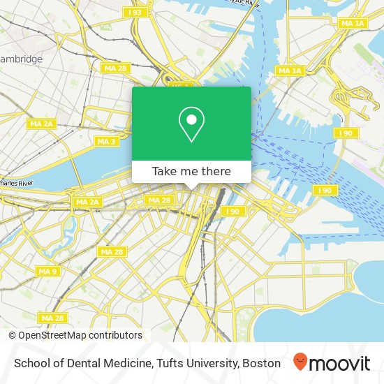 Mapa de School of Dental Medicine, Tufts University