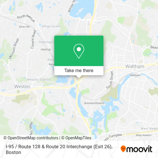 I-95 / Route 128 & Route 20 Interchange (Exit 26) map