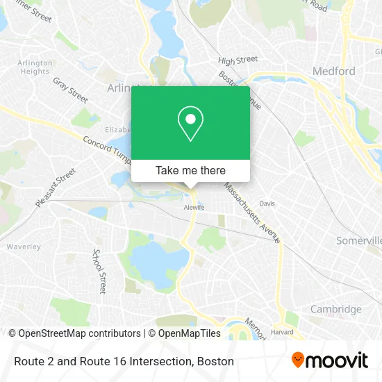 Mapa de Route 2 and Route 16 Intersection