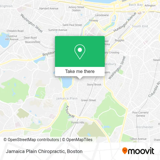 Jamaica Plain Chiropractic map