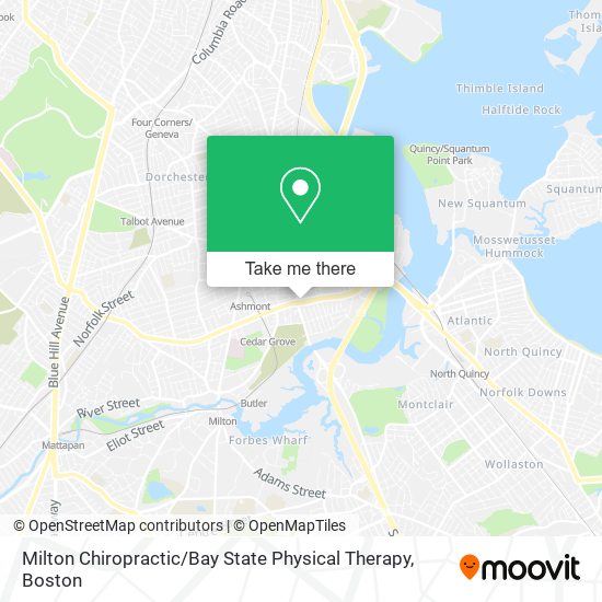 Milton Chiropractic / Bay State Physical Therapy map