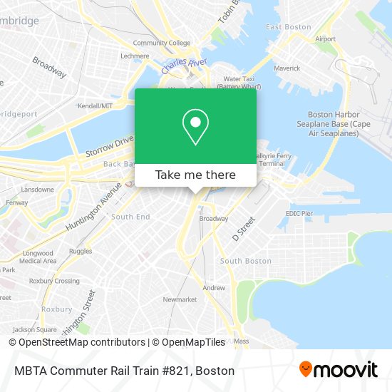 MBTA Commuter Rail Train #821 map