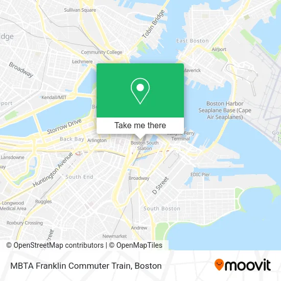 Mapa de MBTA Franklin Commuter Train