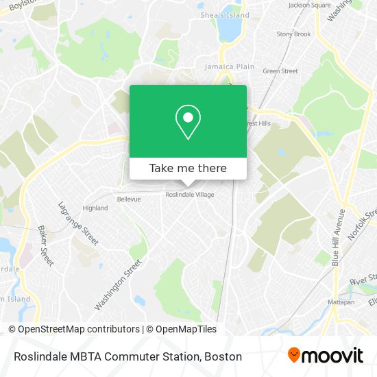 Mapa de Roslindale MBTA Commuter Station