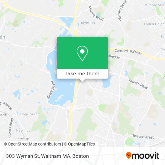 Mapa de 303 Wyman St, Waltham MA