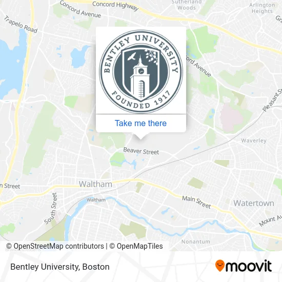 Bentley University map
