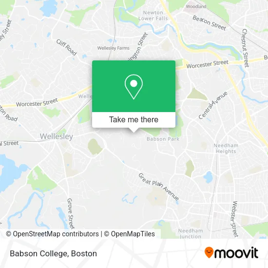 Mapa de Babson College