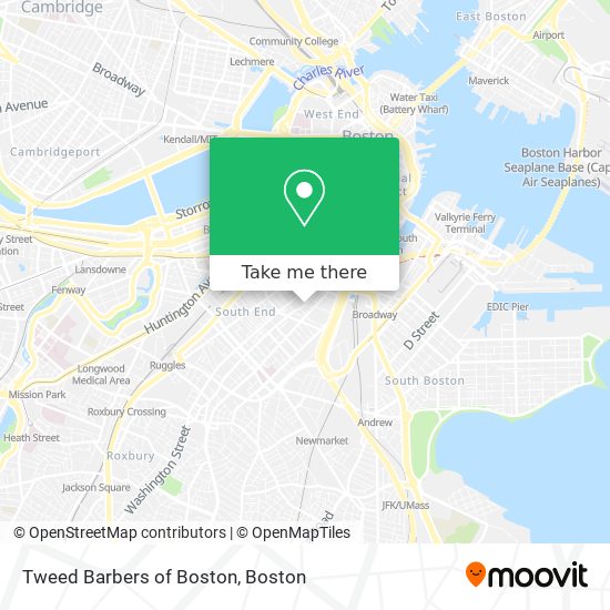 Tweed Barbers of Boston map