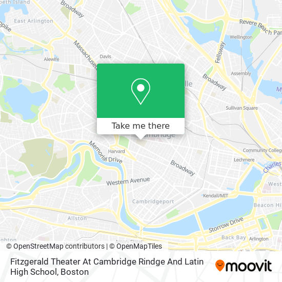 Fitzgerald Theater At Cambridge Rindge And Latin High School map
