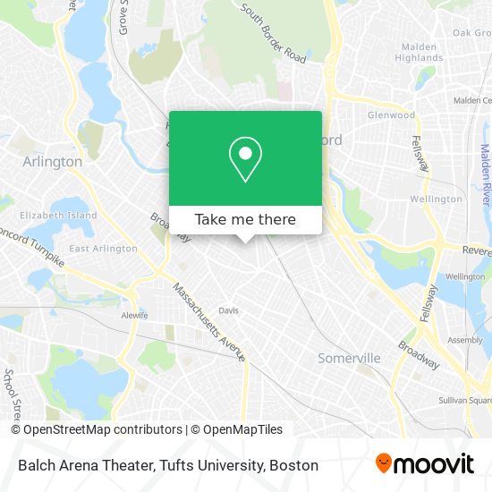 Mapa de Balch Arena Theater, Tufts University