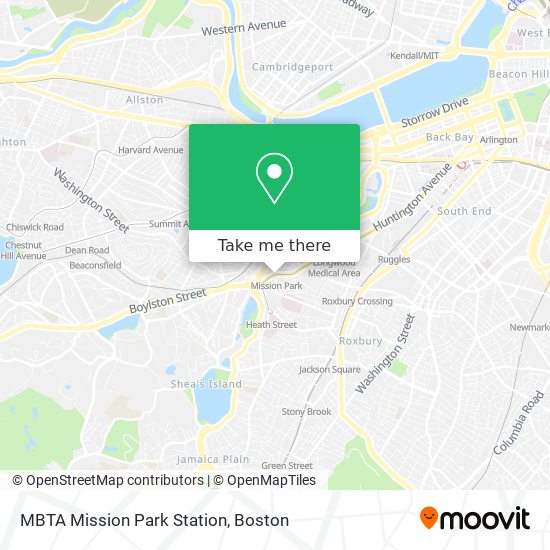 MBTA Mission Park Station map