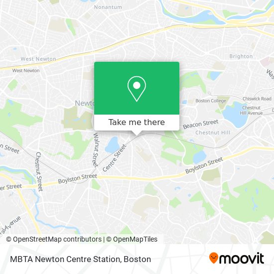 MBTA Newton Centre Station map