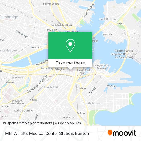 MBTA Tufts Medical Center Station map