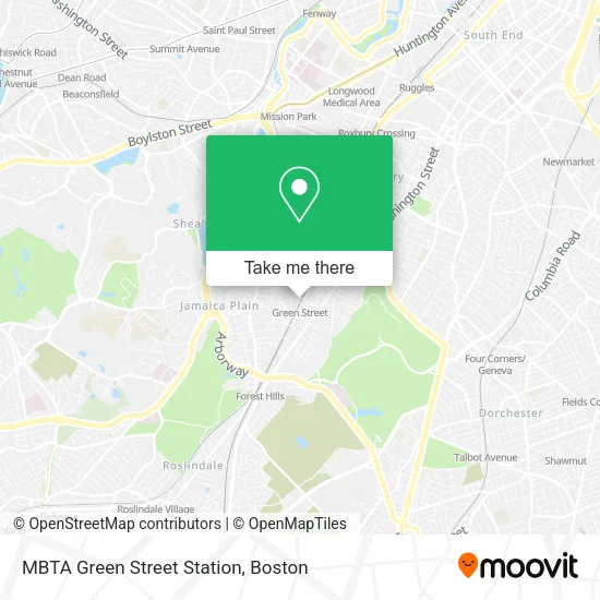 MBTA Green Street Station map