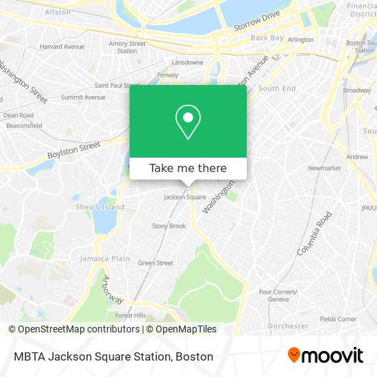 Mapa de MBTA Jackson Square Station