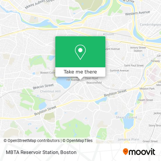 MBTA Reservoir Station map